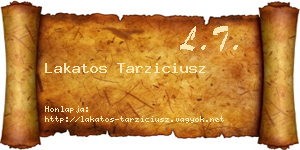 Lakatos Tarziciusz névjegykártya