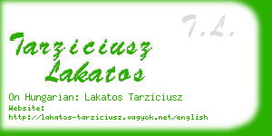 tarziciusz lakatos business card